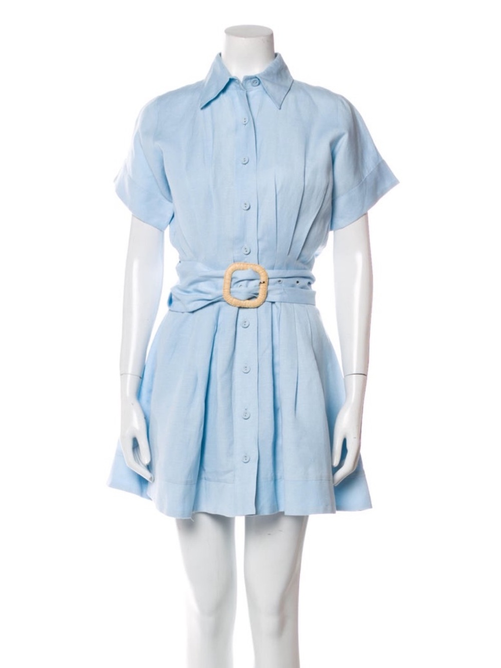HUNTER BELL Light Blue Button-Up Dress